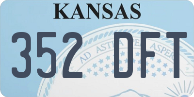 KS license plate 352DFT