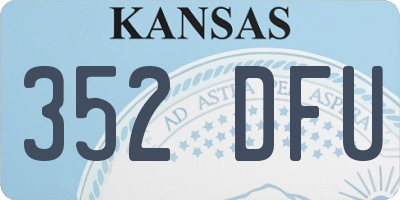 KS license plate 352DFU