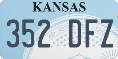 KS license plate 352DFZ