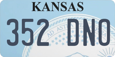 KS license plate 352DNO