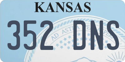 KS license plate 352DNS