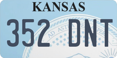 KS license plate 352DNT