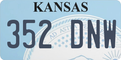 KS license plate 352DNW