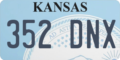 KS license plate 352DNX
