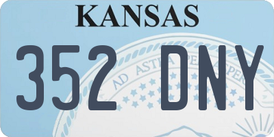 KS license plate 352DNY