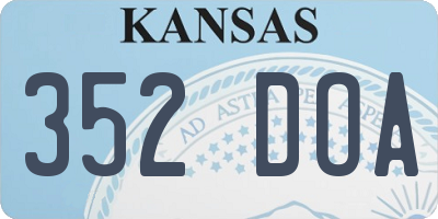 KS license plate 352DOA