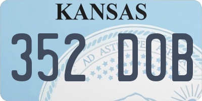 KS license plate 352DOB