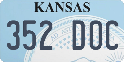 KS license plate 352DOC