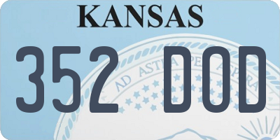 KS license plate 352DOD