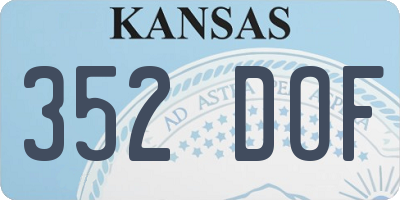 KS license plate 352DOF