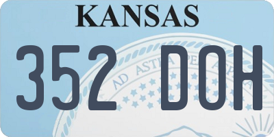 KS license plate 352DOH
