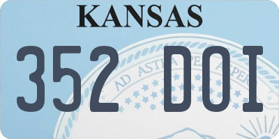 KS license plate 352DOI