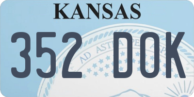 KS license plate 352DOK