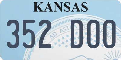 KS license plate 352DOO
