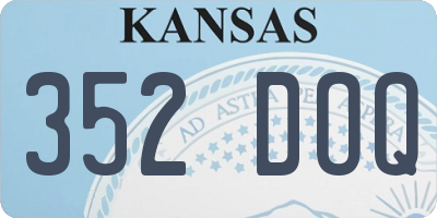 KS license plate 352DOQ