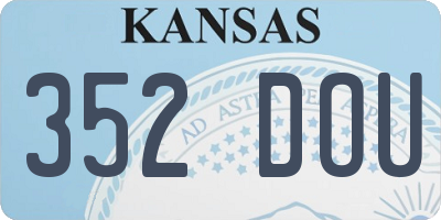 KS license plate 352DOU