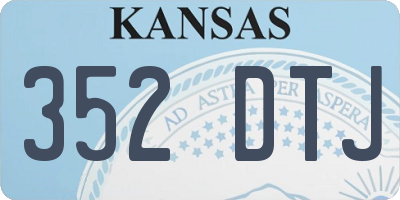 KS license plate 352DTJ