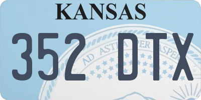 KS license plate 352DTX