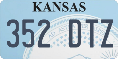 KS license plate 352DTZ