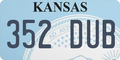 KS license plate 352DUB