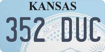KS license plate 352DUC