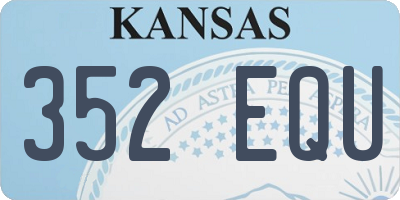 KS license plate 352EQU