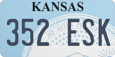 KS license plate 352ESK
