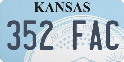 KS license plate 352FAC