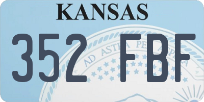 KS license plate 352FBF