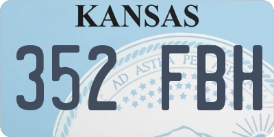 KS license plate 352FBH