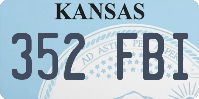 KS license plate 352FBI