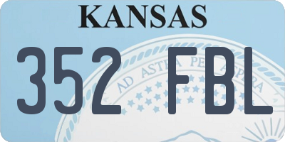KS license plate 352FBL