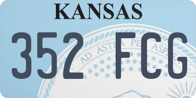 KS license plate 352FCG