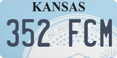 KS license plate 352FCM