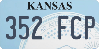 KS license plate 352FCP