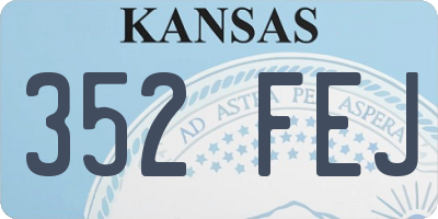 KS license plate 352FEJ