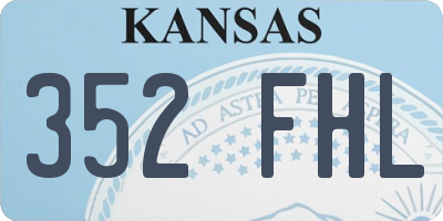 KS license plate 352FHL