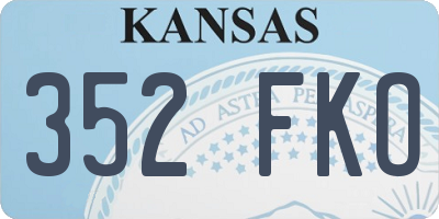 KS license plate 352FKO