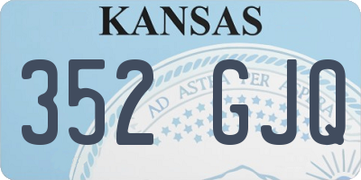 KS license plate 352GJQ