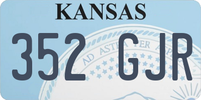 KS license plate 352GJR