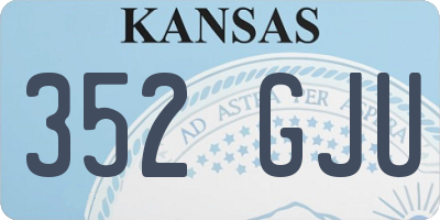 KS license plate 352GJU