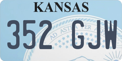 KS license plate 352GJW