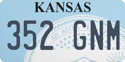 KS license plate 352GNM