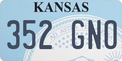 KS license plate 352GNO