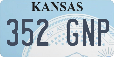 KS license plate 352GNP