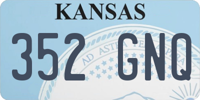 KS license plate 352GNQ
