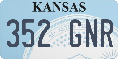 KS license plate 352GNR