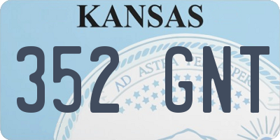 KS license plate 352GNT