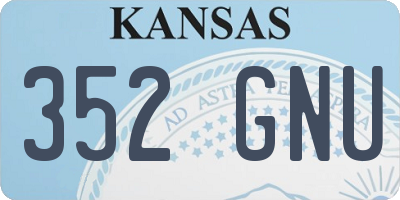 KS license plate 352GNU