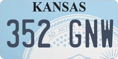 KS license plate 352GNW